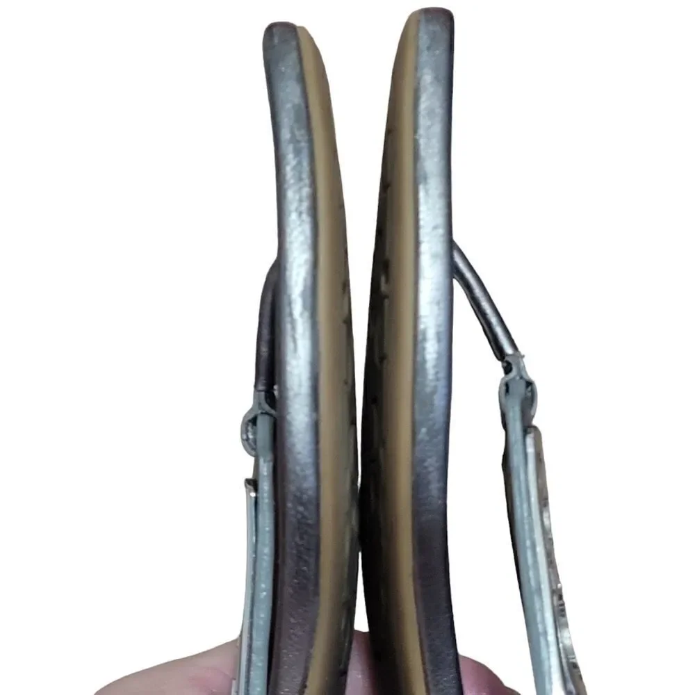 Coach Metallic Silver T-Strap Sandals